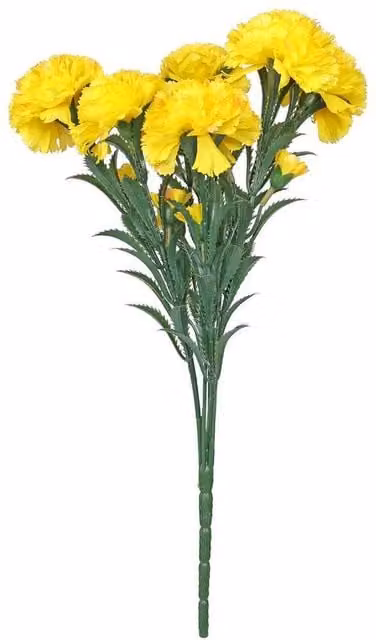 Kingsbury Gifts Yellow Artificial Carnation Bunch, Height: 48 cm
