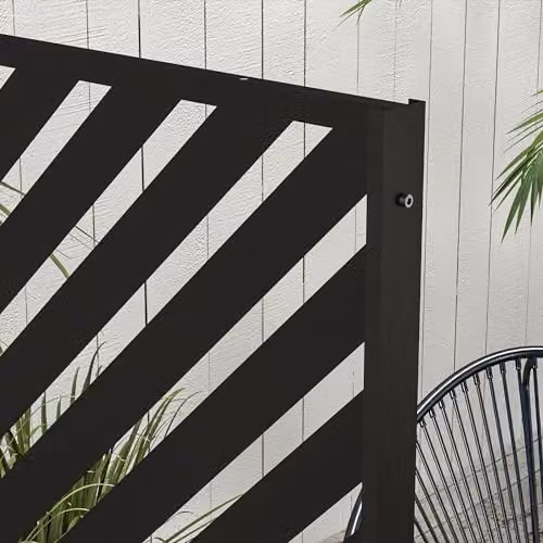 Outsunny Metal Outdoor Privacy Screen Garden Divider in Black, H 198 x W 122 x D 45 cm – 8