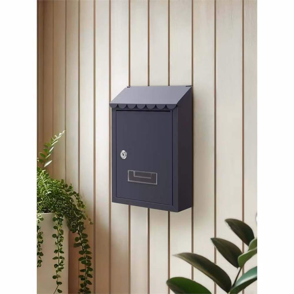 SPETLEK Grey Steel Wall Mounted Letter Box – 4