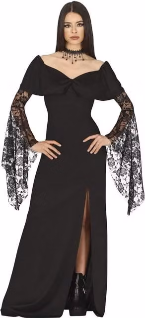 Fiestas Guirca Teen Girls Goth Mother Costume in Black and Multicolour