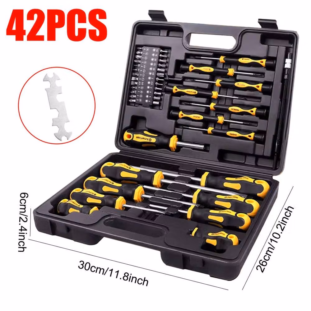 Hinsinc 42-Piece Premium Magnetic Manual Screwdriver Set in Black and Multicolour – 2
