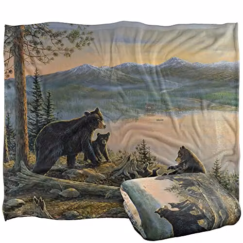 Wild Wings Serenity At Twilight 2 Silky Touch Super Soft Fleece Throw Blanket, White and Multicolour, W: 152 cm, D: 127 cm