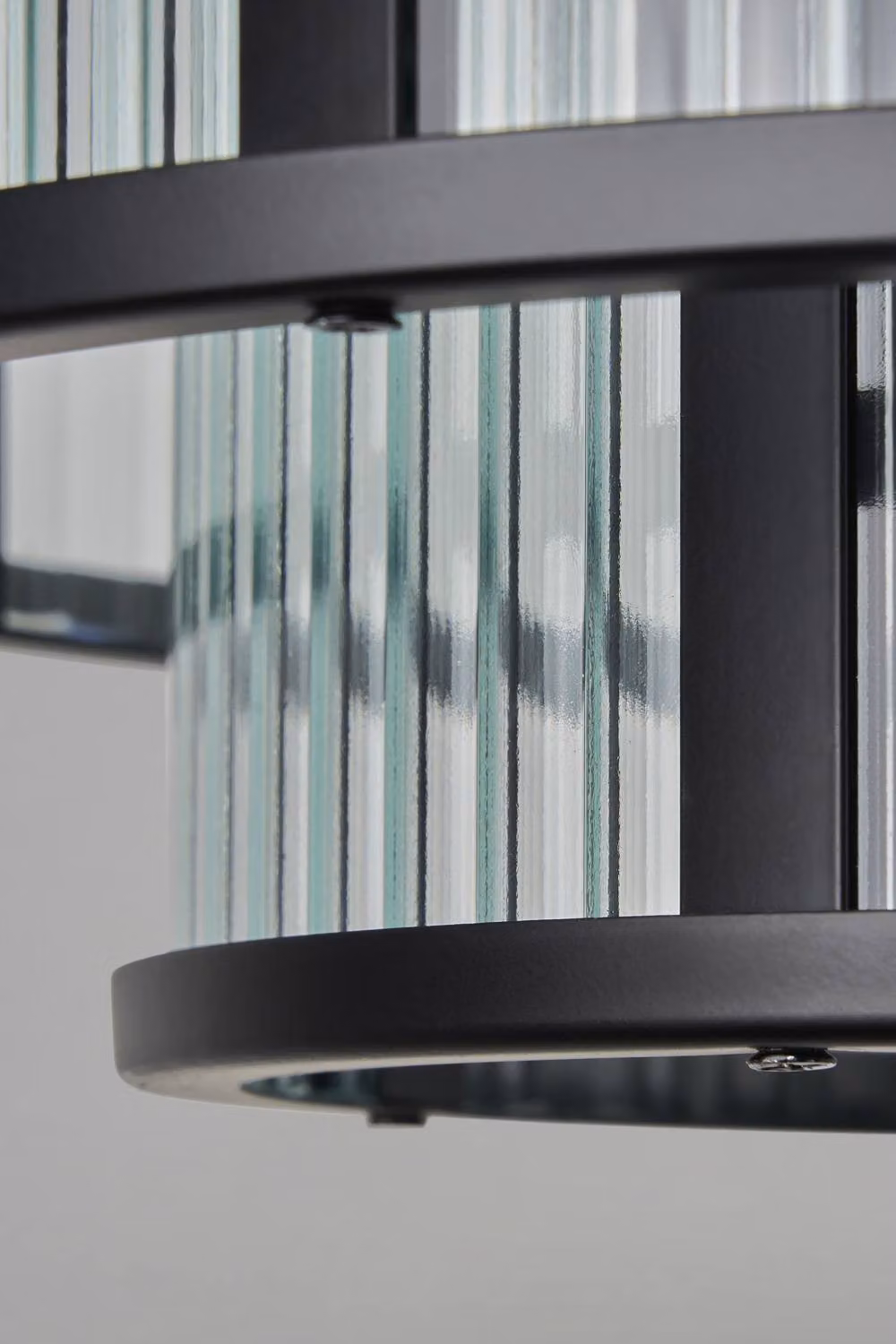 BHS Lighting Jasmine Ribbed Black Flush Ceiling Light – 2