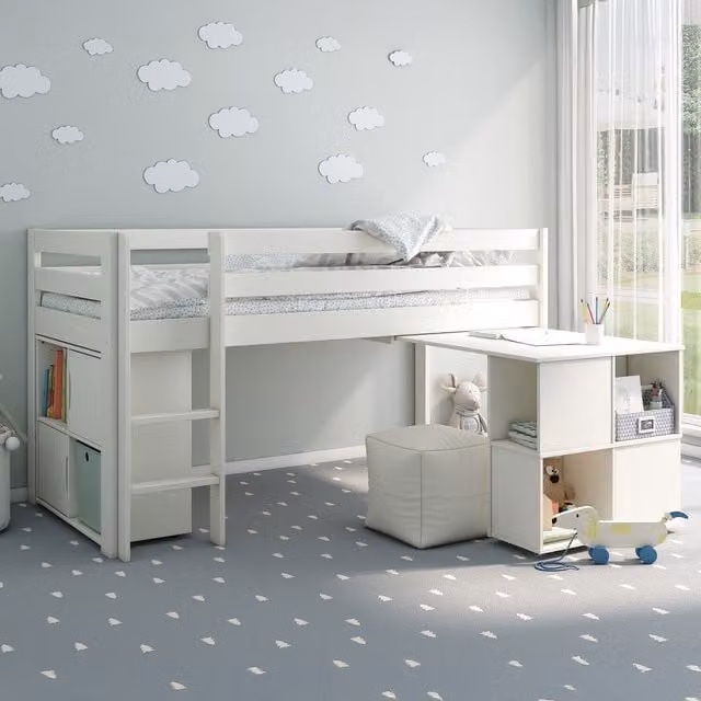 Noomi Nora Midi Craft Cabin in White Solid Pine Wood