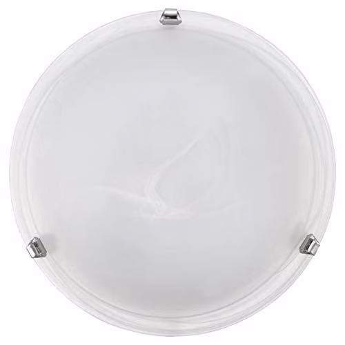 Loops Modern Round Wall and Ceiling Light in Chrome with Transparent Glass Shade and E27 Bulb Socket – 1