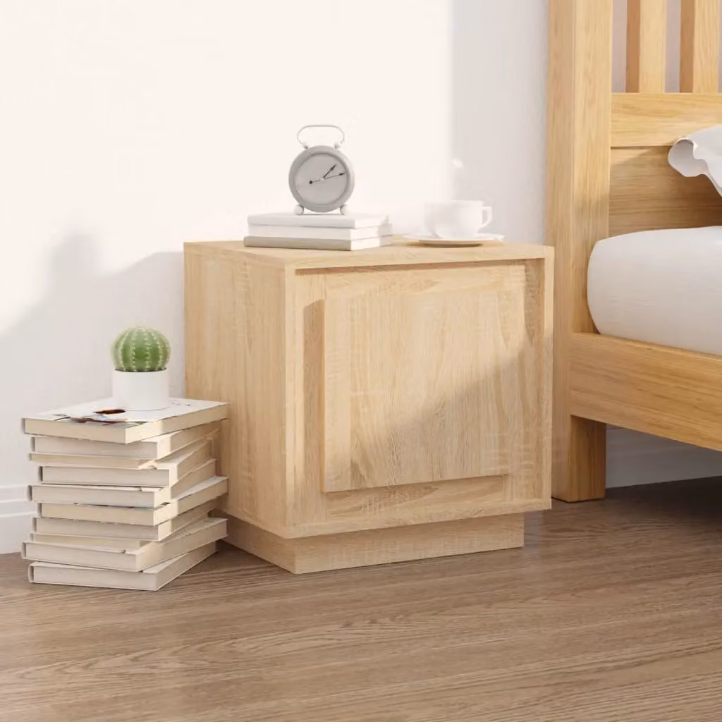 Berkfield Home Set of 2 Sonoma Oak Bedside Cabinets in Brown, W/D/H: 44 x 35 x 45 cm – 2
