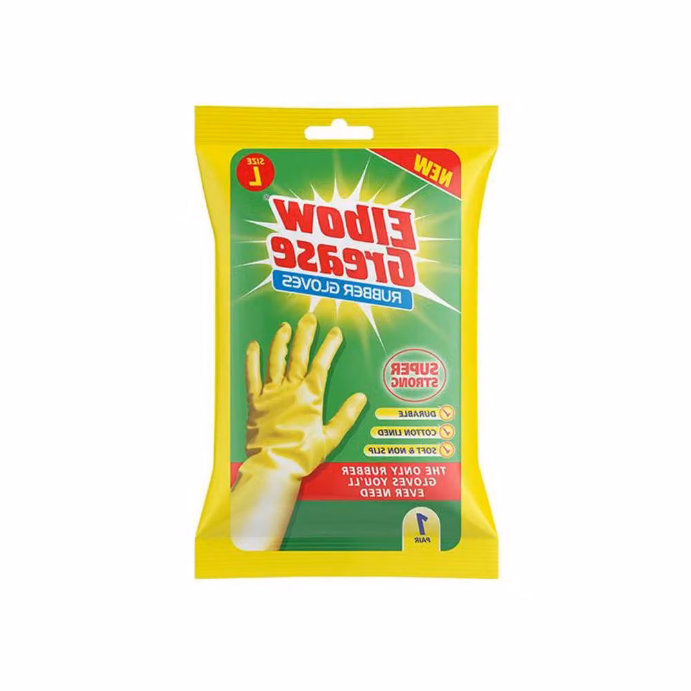 Elbow Grease Super Strong Rubber Gloves in Yellow, Large – 4