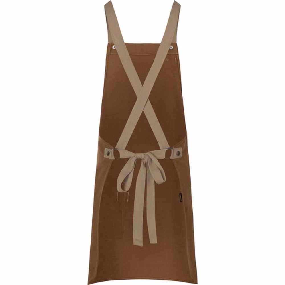 Karlowsky Urban-Look Cross Strap and Pocket Bib Apron in Dark Brown – 2