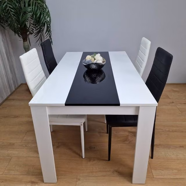 Kosy Koala Modern Dining Table Set with 4 Chairs in White and Black – 2