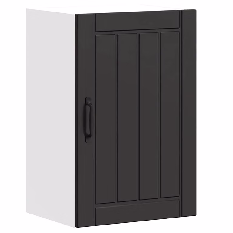 Berkfield Home Lucca Black Matt Kitchen Wall Cabinet with Glass Doors