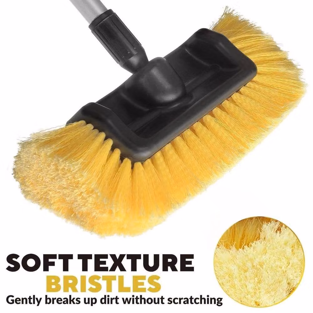Kelvenix 5FT Water Fed Car Vehicle Wash Brush with Telescopic Aluminium Handle, Yellow – 4