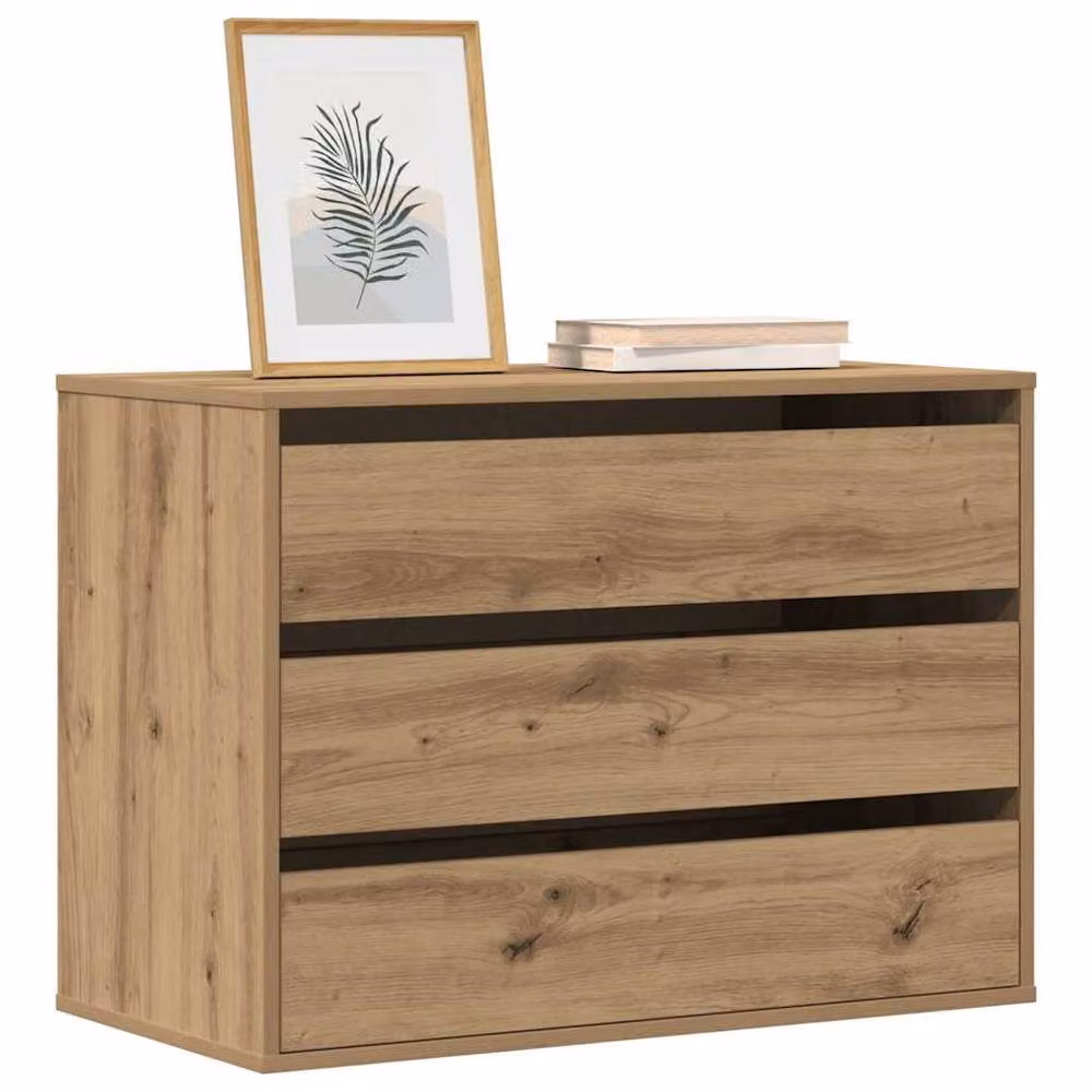 Berkfield Home Classic Corner Chest of Drawers in Artisan Oak, Brown, W/D/H: 80 x 41 x 58 cm – 1