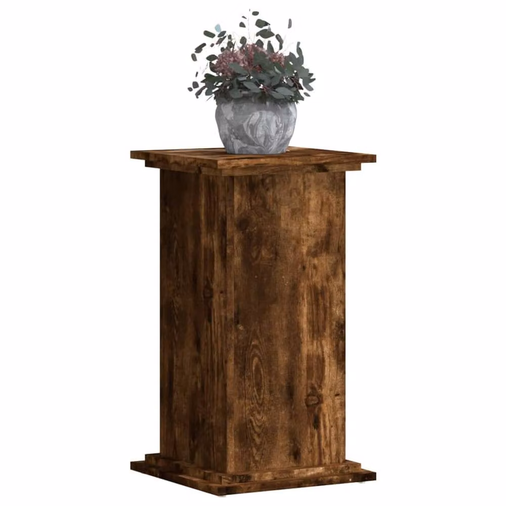 Berkfield Home Smoked Oak Plant Stand in Brown, W/D/H: 33 x 33 x 60 cm – 3