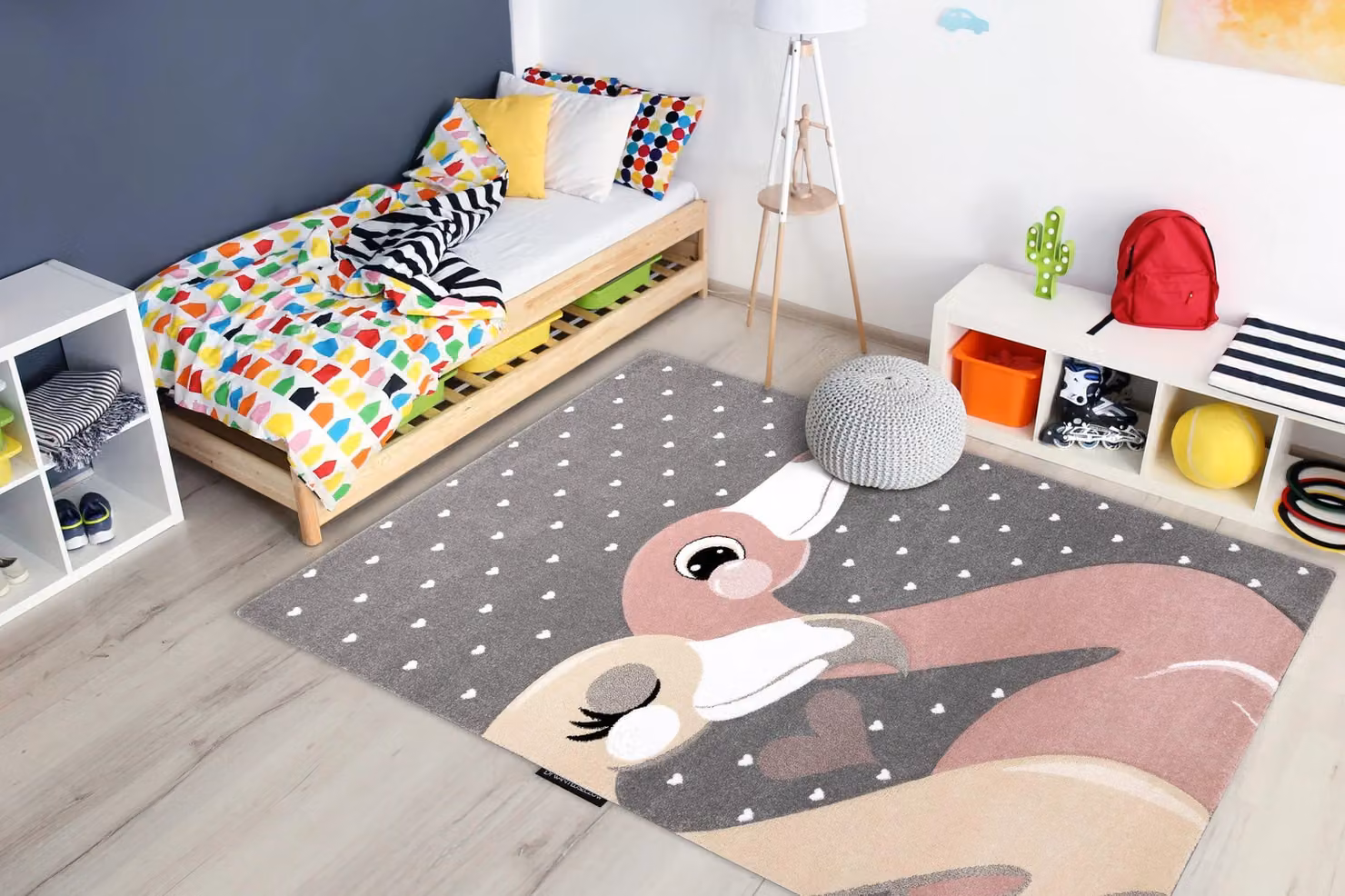 RugsX Petit Grey Kids Motif Rectangular Rug, W: 80 cm, L: 150 cm – 2
