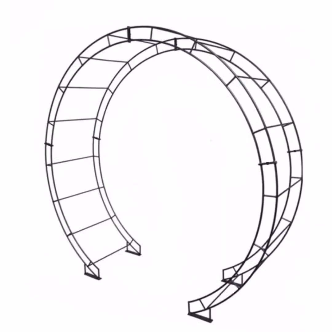 Poppyforge Round Arch Metal Climbing Frame with Ground Spikes, Black, W: 238.8 cm, D: 229.0 cm, H: 66.0 cm – 2