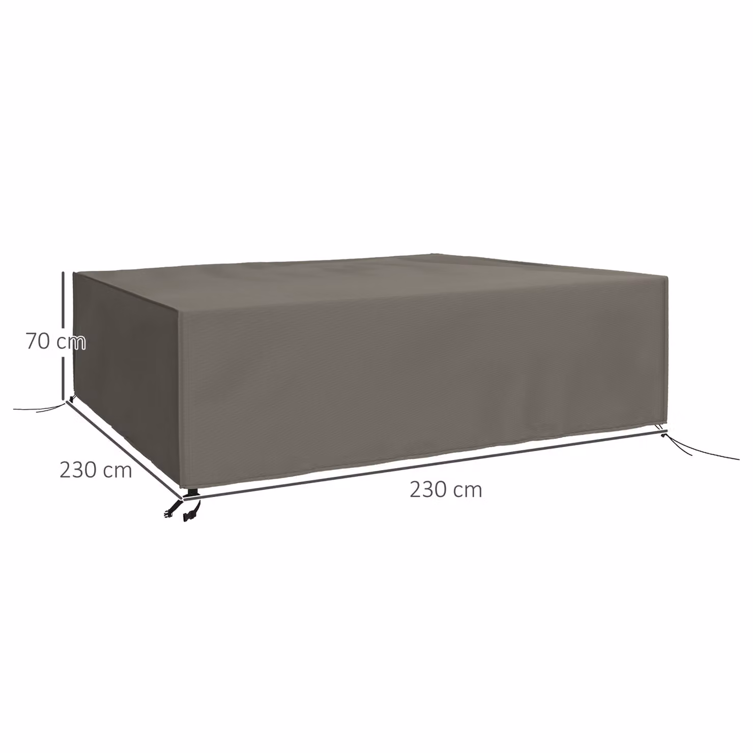 Outsunny Weatherproof 600D Oxford Patio Furniture Protector for Large Square Corner Sofa Sets, Grey, W: 230 cm, D: 230 cm, H: 70 cm – 3