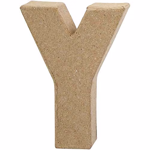 Creativ Company Letter Y Small Beige Paper Craft 10 cm