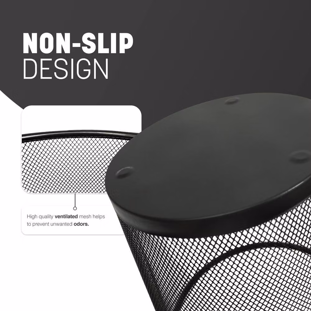 Keplin 2-Pack Round Metal Mesh Waste Paper Bins in Black – 4