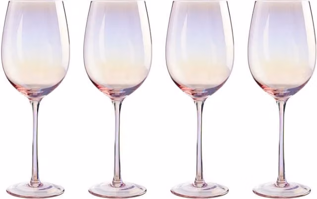 Orsina Elegant Set of 4 Pink Wine Glasses