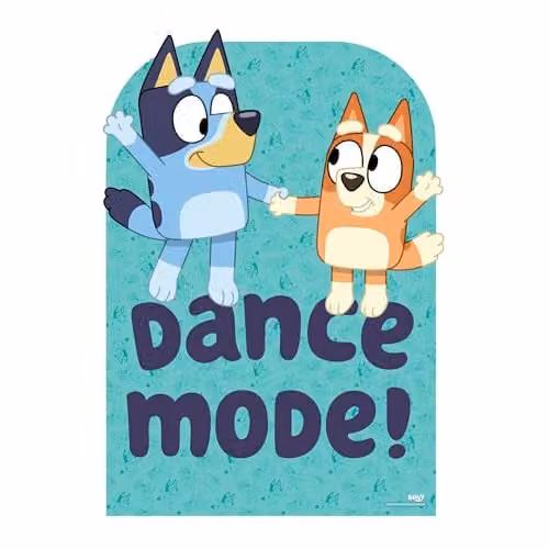 Star Cutouts Bluey & Bingo Dancing Backdrop Cardboard Cutout, Blue, Height: 134 cm