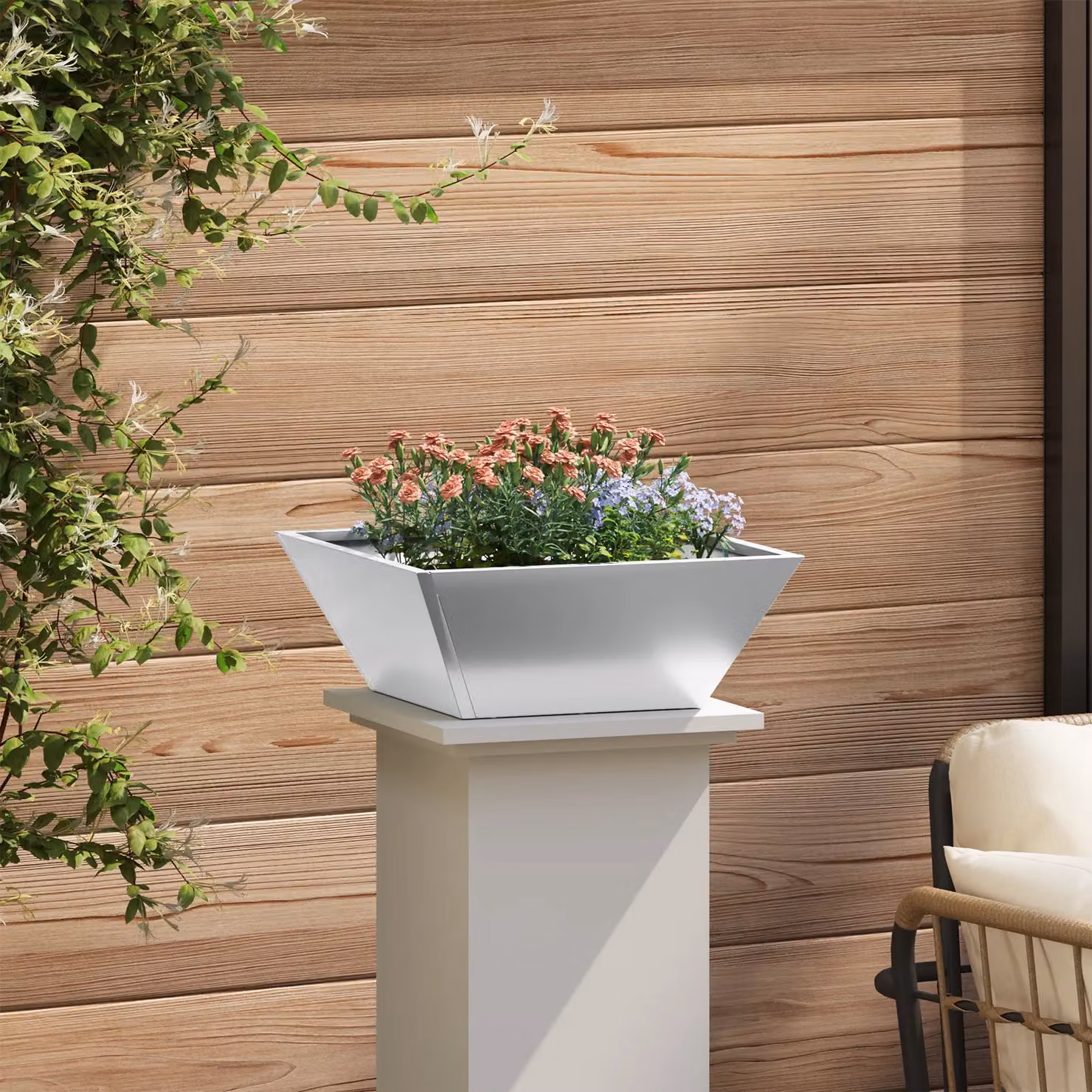 Berkfield Home Garden Bowl Planter in Silver Galvanised Steel, W/D/H: 40 x 40 x 15 cm – 3