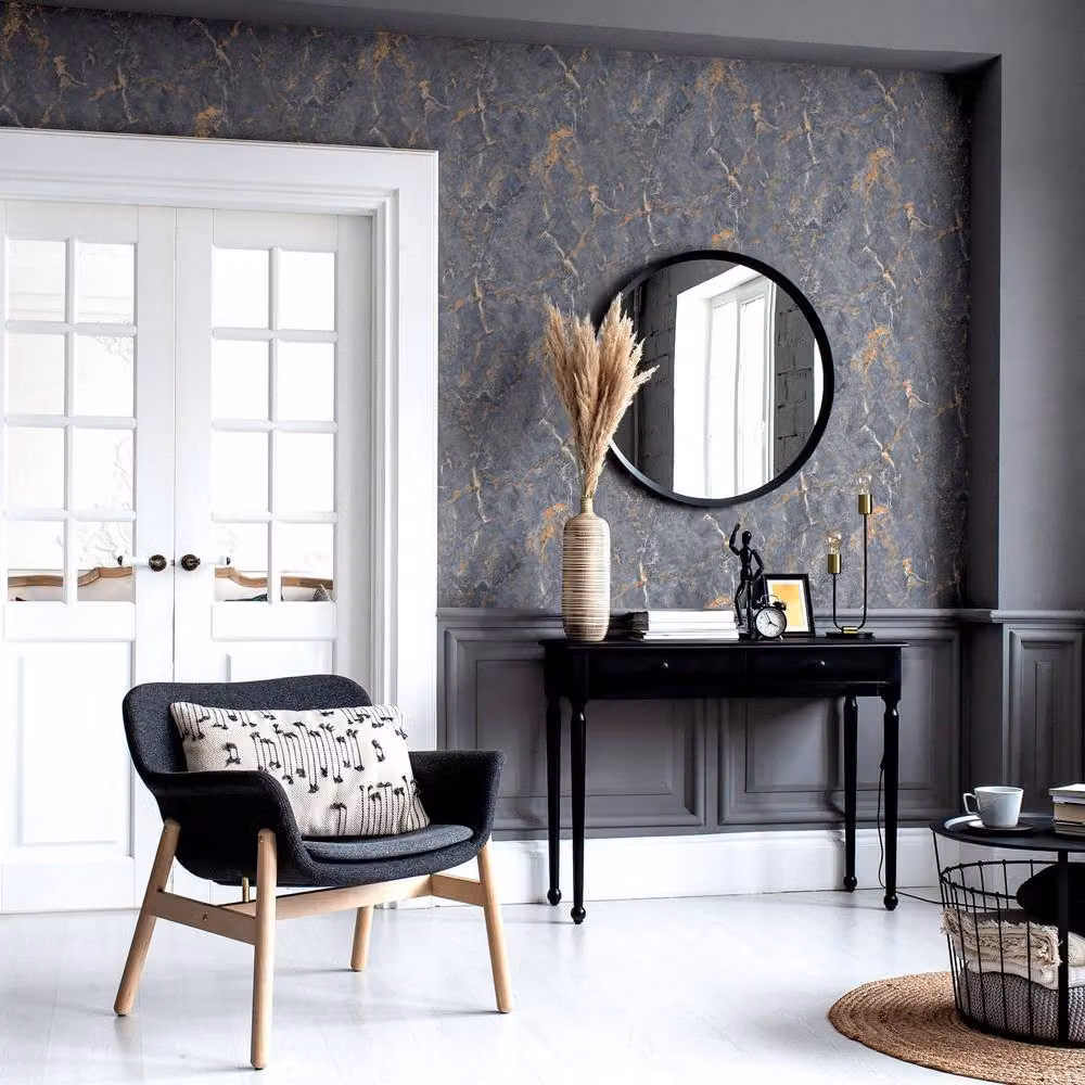 Arthouse Dark Mineral Abstract Wallpaper in Grey – 3
