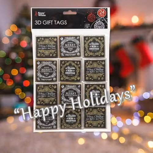 VFM e-Store Christmas Themed Present Labels, 24 Pack, Multicolour, W: 29.9 cm x H: 18.2 cm x D: 1.4 cm – 6