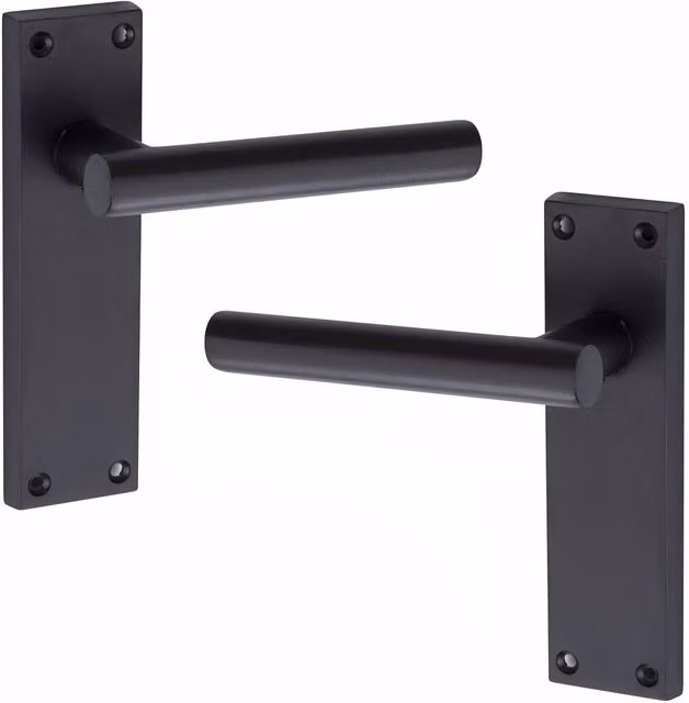 Golden Grace 6 Set T-Bar Lever Backplate Internal Door Handle Set in Matt Black