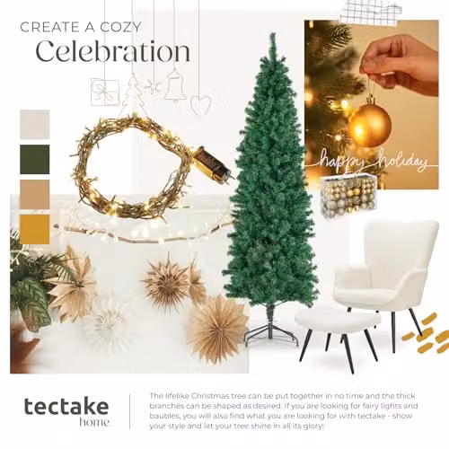 tectake Artificial Christmas Tree in Green, 200 cm – 7