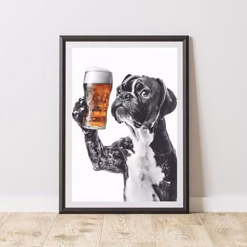 60 Second Makeover Funny Boxer Drinking Beer Paper Poster, A3
