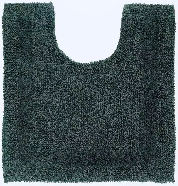 Homescapes Luxury Reversible Cotton Toilet Mat, Green, W/D/H: 50 x 55 x 1 cm – 1