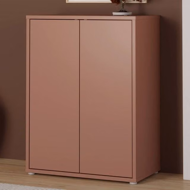 Furniture To Go Alice Springs Modern 2 Door Tall Cupboard in Terracotta Orange – 1