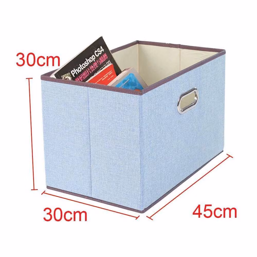 PAWNORA Blue Collapsible Fabric Storage Boxes with Lid – 1
