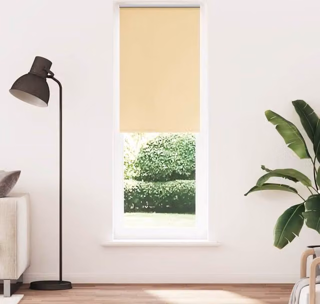 Berkfield Home Blackout Roller Blind in Beige, Thermal Insulating Polyester, W: 80 cm, H: 230 cm