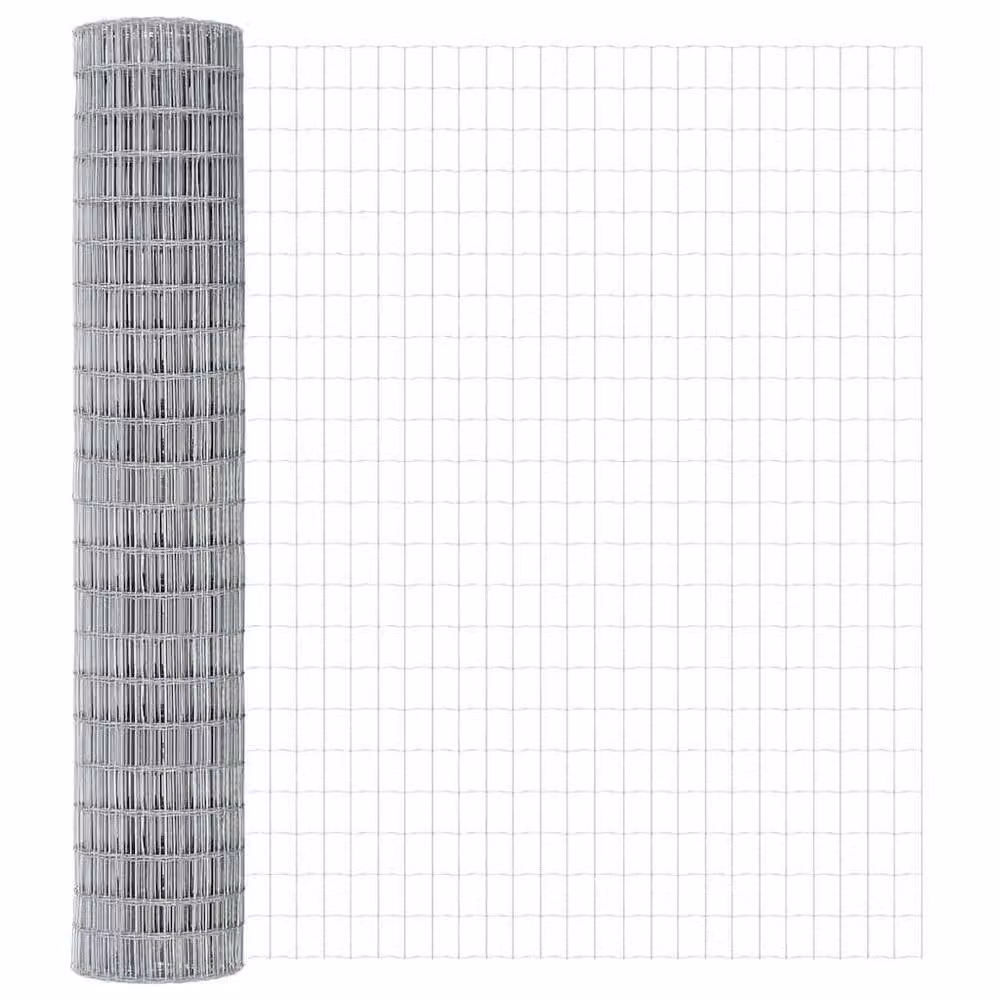 Berkfield Home Modern Euro Fence in Grey Galvanised Steel, W: 10 m, H: 1.6 m – 2