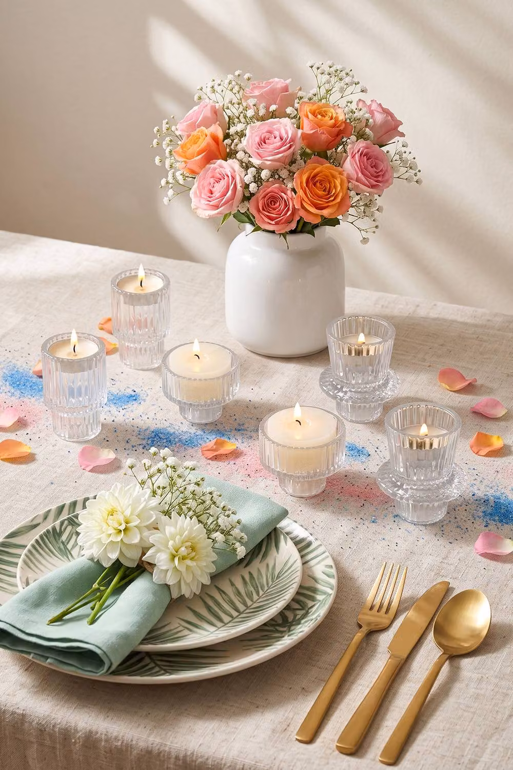 Living and Home Set of 6 Modern Round Glass Candle Holders in Transparent – 2
