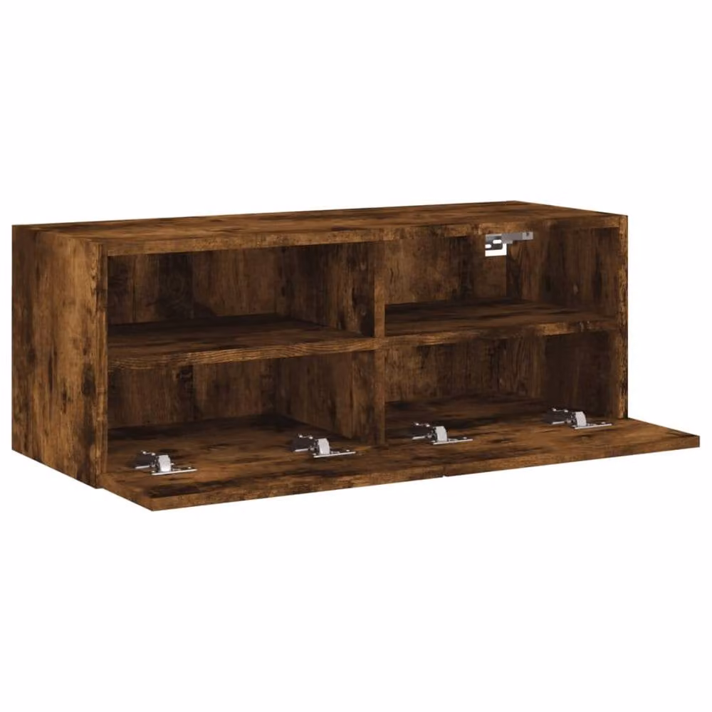 Berkfield Home Smoked Oak TV Wall Cabinet in Brown, W: 80 cm, D: 30 cm, H: 30 cm – 6