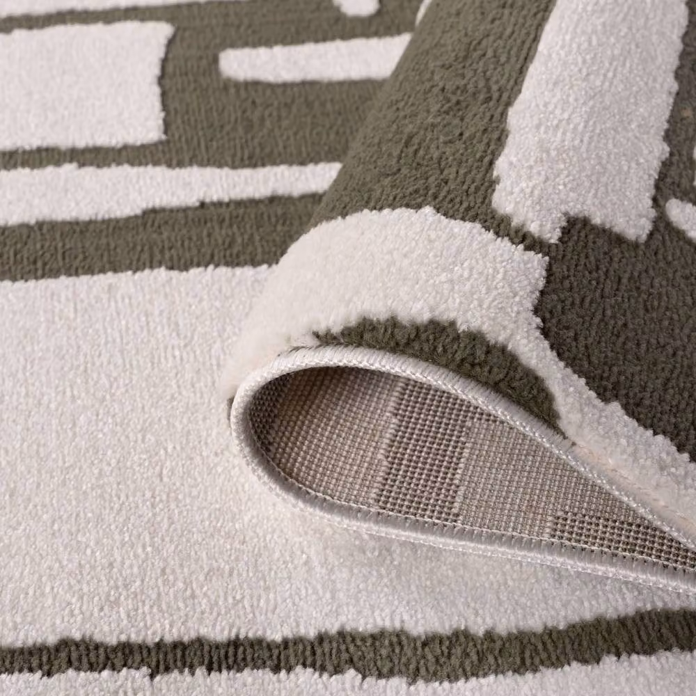 THE RUGS Loft Abstract Soft Pile Area Rug in Olive Green, W: 160 cm, L: 230 cm – 5