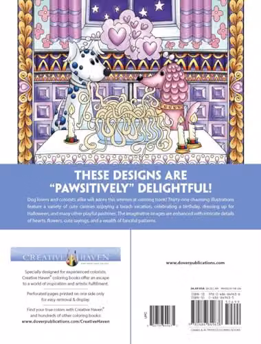 Creative Haven Adorable Dogs Colouring Book for Adults – 2
