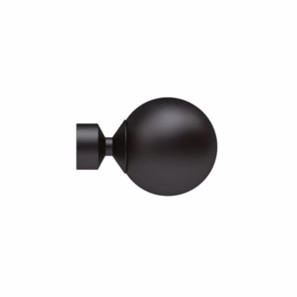 New Edge Blinds 28mm Metal Eyelet Curtain Pole Set with Met Ball Finial in Black, Length: 300 cm – 2