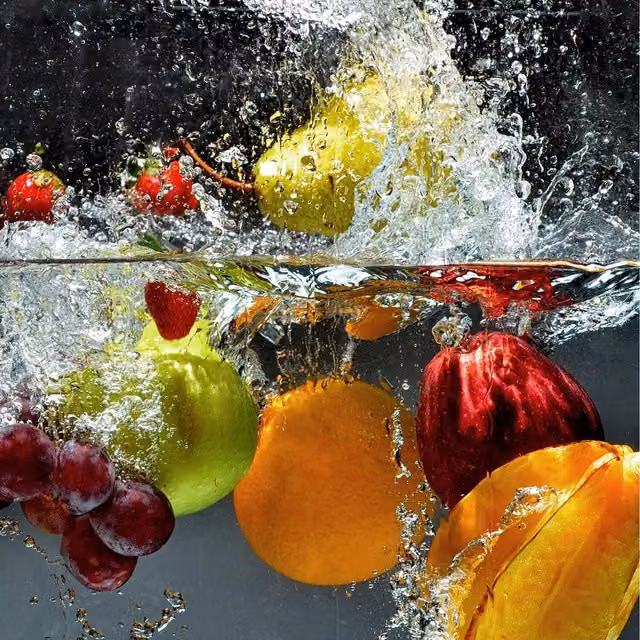 Refreshing Fruit Wall Mural in Orange and Multicolour