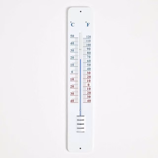 Homescapes White Metal Wall Thermometer