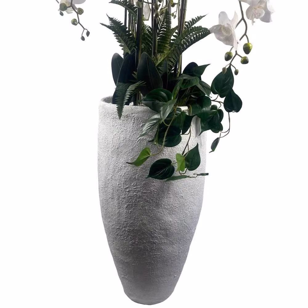 Leaf Premium White Potted Artificial Orchid Display, Height: 150 cm – 5