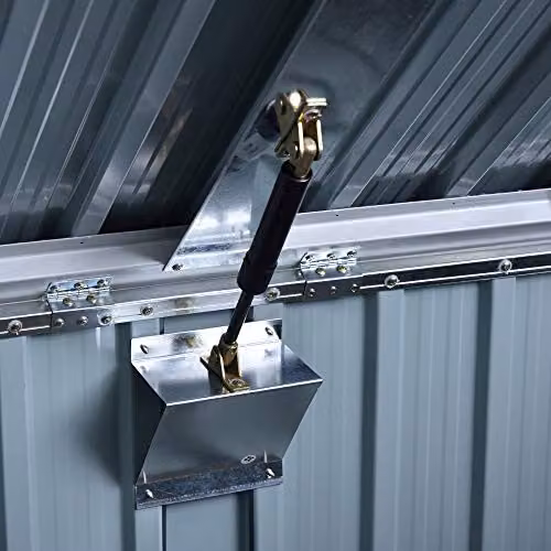 Outsunny Black Steel 2-Bin Rubbish Storage Shed – 8