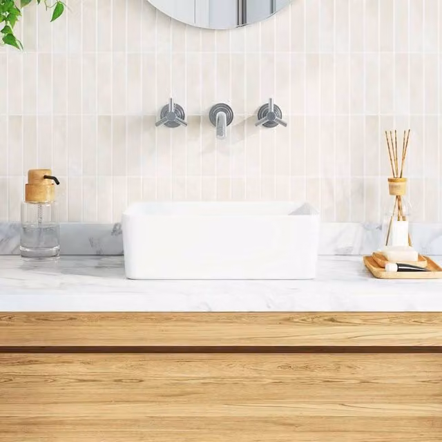 Berkfield Home Charming Rectangular Ceramic Wash Basin in White, W/D/H: 40 x 30 x 13 cm