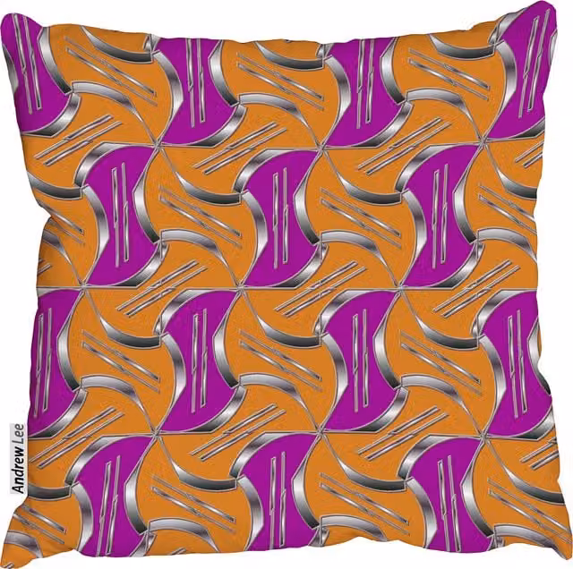 Benjamin Tate Design LTD Mosaic Ornament Square Cushion, Orange, W/D: 60 x 60 cm
