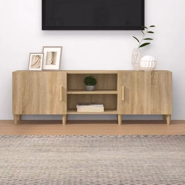 Berkfield Home Sonoma Oak TV Cabinet in Brown, W/D/H: 150 x 30 x 50 cm – 1
