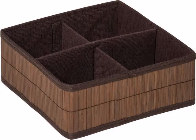 Premier Housewares Kankyo Bamboo Storage Box with 4 Sections, Brown – 3