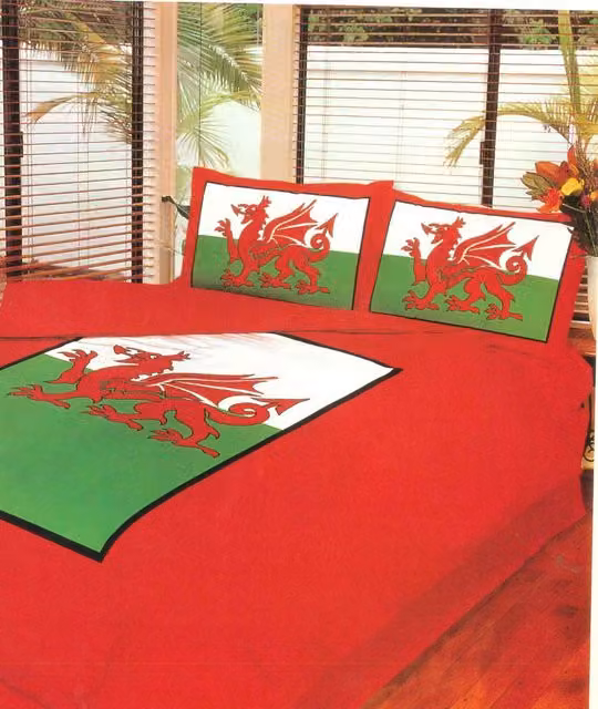 Velosso Welsh Dragon Duvet Cover and Pillowcase Set, Red, Single (90 x 190 cm) – 3