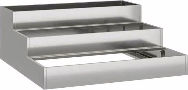 Berkfield Home 3-Tier Galvanised Steel Garden Planter in Grey, W/D/H: 90 x 90 x 35 cm